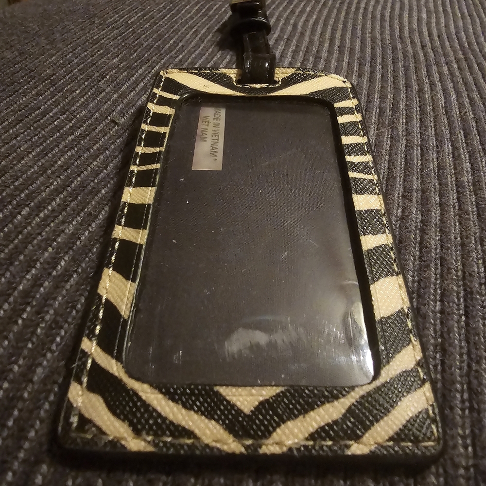 COACH Zebra Print Luggage Tag